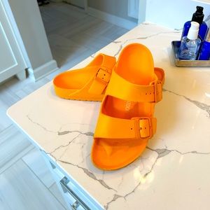 Birkenstock Two Strap Orange EVA sandal.